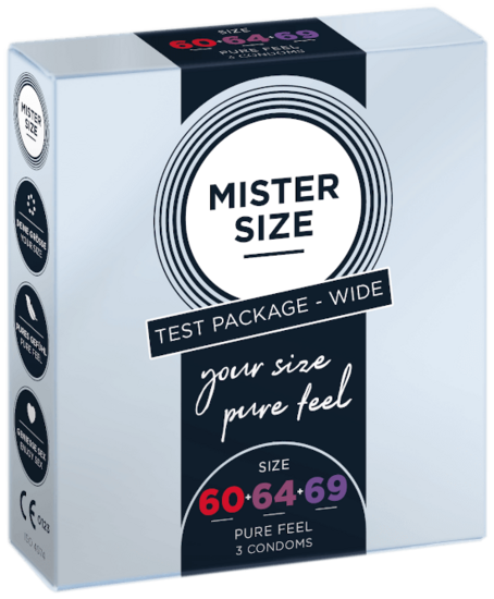 طقم مذاق عريض بمقاس MISTER SIZE Wide tasting طقم 60-64-69 (3 واقيات ذكرية)